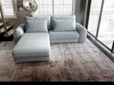 Colțar extensibil dumonde cu ladă de depozitare si sezut confortabil din spuma HR, Denver Zoom Gri Mint 275x185 cm Fabrica