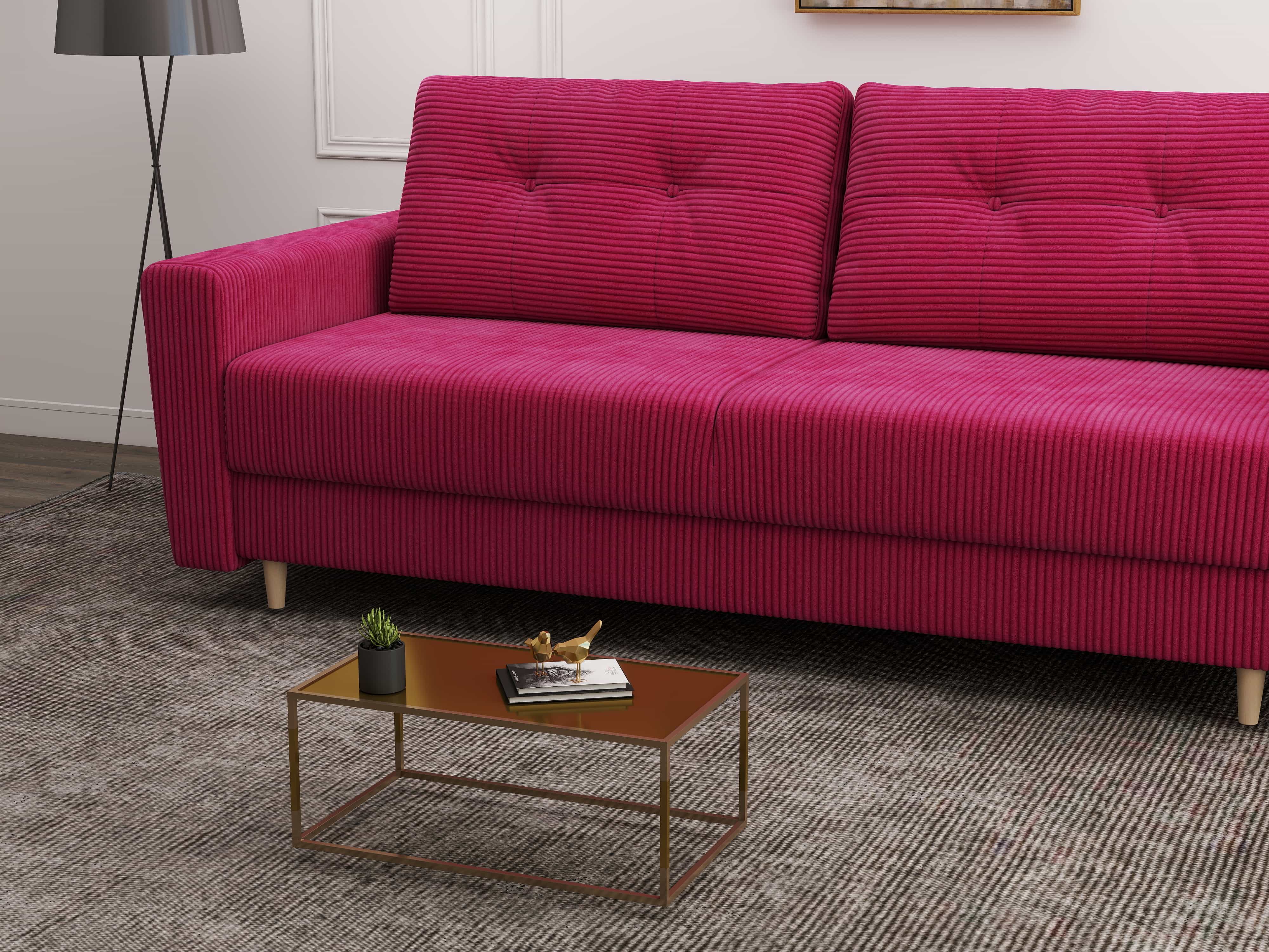 Canapea extensibilă dumonde cu ladă de depozitare si sezut confortabil din spuma HR, Summer Zoom Rosu 225x100 cm