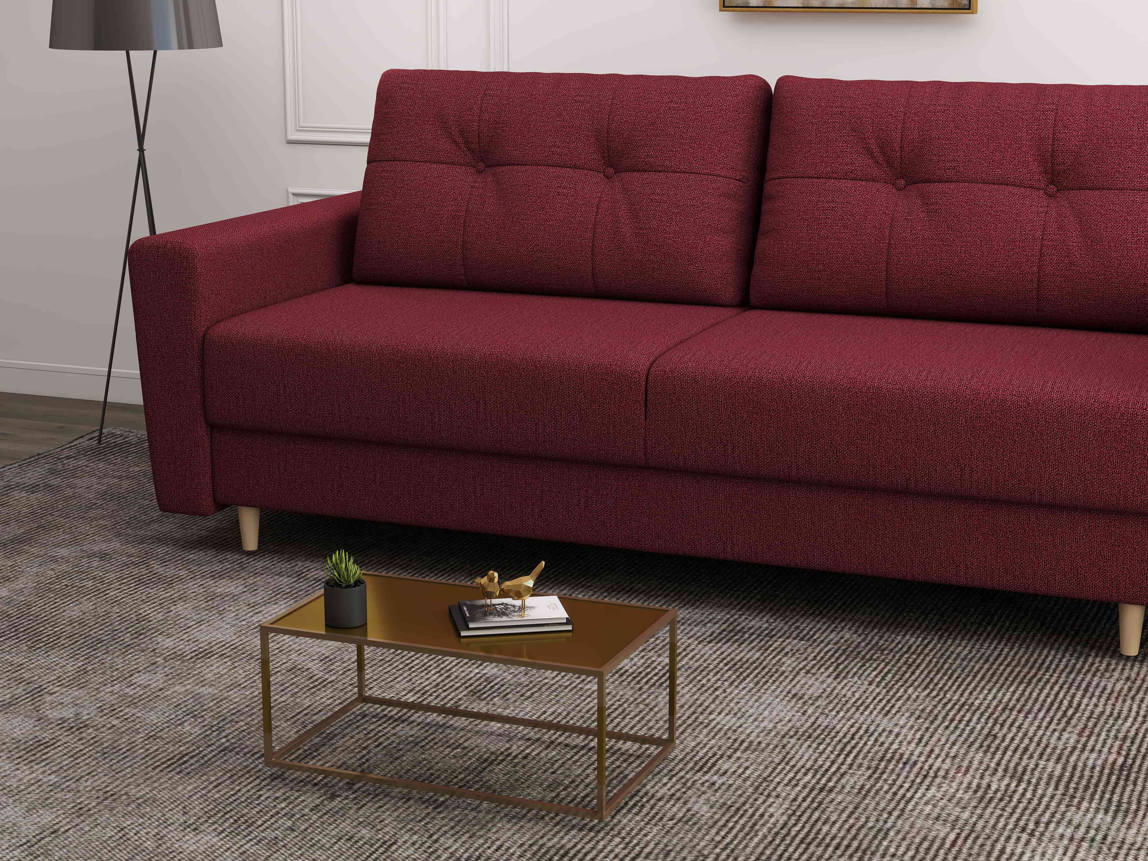 Canapea extensibilă dumonde cu ladă de depozitare si sezut confortabil din spuma HR, Summer Enjoy Rosu 225x100 cm