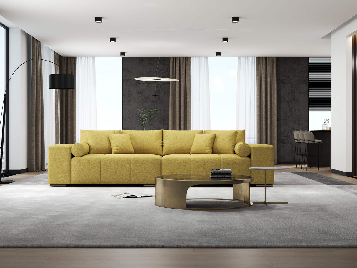 Canapea extensibilă dumonde cu ladă de depozitare si sezut confortabil din spuma HR, Marbela Enjoy Melon XXL 295x100 cm fabrica