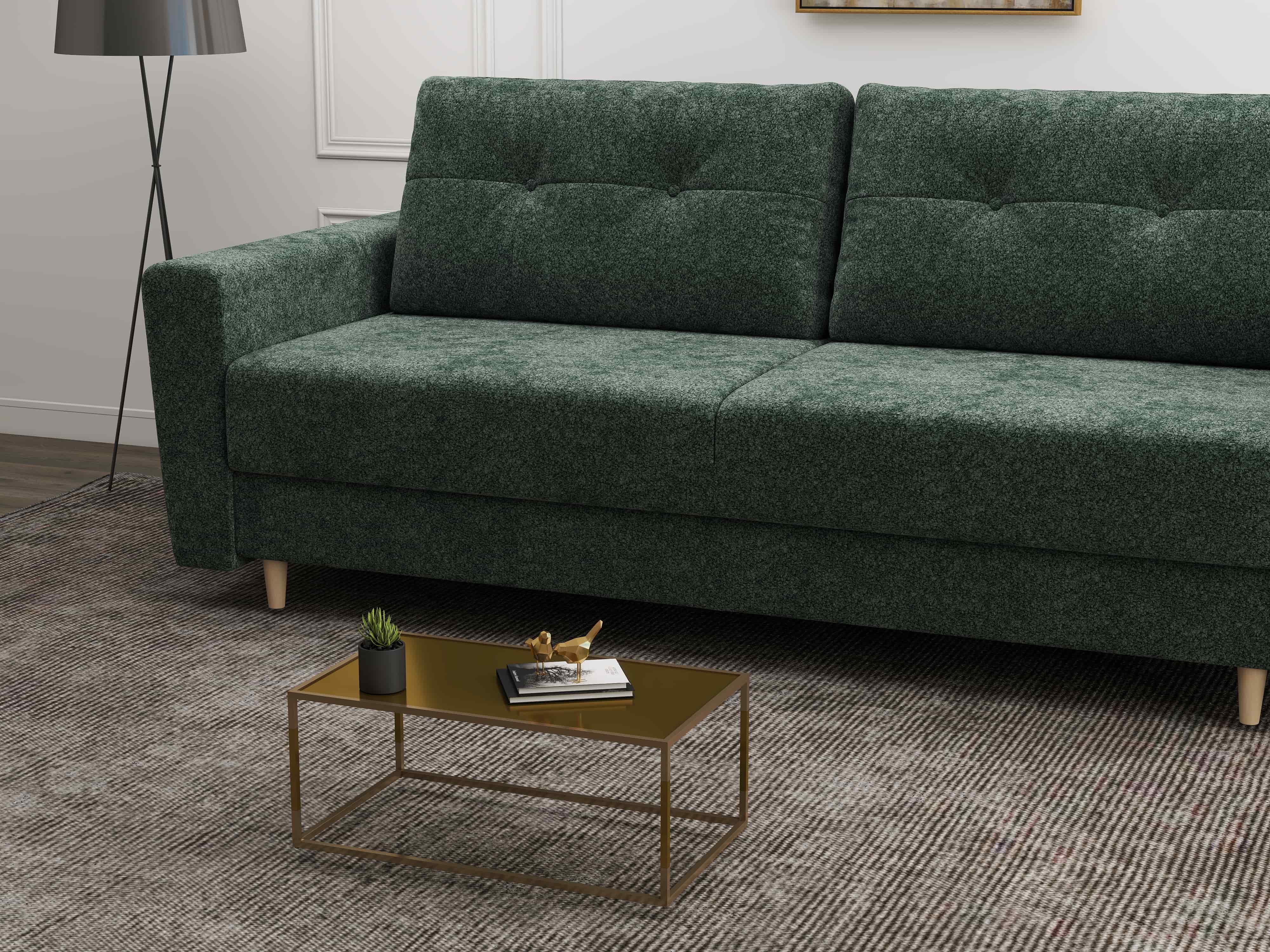 Canapea extensibilă dumonde cu ladă de depozitare si sezut confortabil din spuma HR, Summer Euphoria Verde 225x100 cm