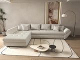 Colțar extensibil dumonde cu ladă de depozitare si sezut confortabil din spuma HR, Loana XL Zoom Gri 335x185 cm Fabrica
