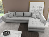 Colțar extensibil dumonde cu ladă de depozitare si sezut confortabil din spuma HR, Loana XL Euphoria Gri II 335x185 cm Fabrica