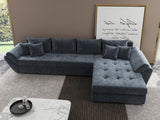 Colțar extensibil dumonde cu ladă de depozitare si sezut confortabil din spuma HR, Loana XL Euphoria Gri Grafit II 335x185 cm Fabrica