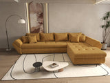 Colțar extensibil dumonde cu ladă de depozitare si sezut confortabil din spuma HR, Loana XL Zoom Mustar II 335x185 cm Fabrica