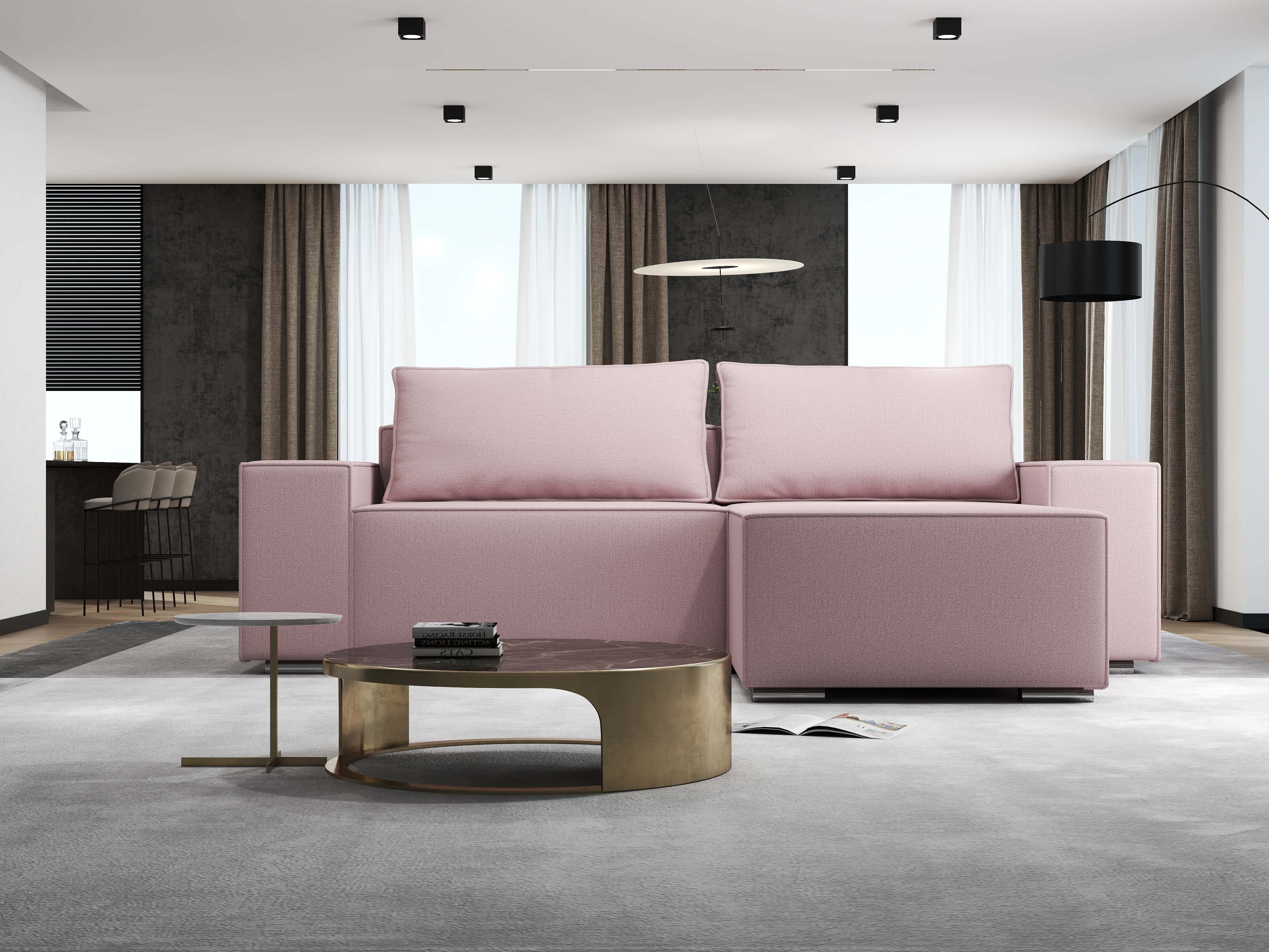 Colțar extensibil dumonde cu ladă de depozitare si sezut confortabil din spuma HR, Dream Enjoy Flamingo 290x185 cm II Fabrica