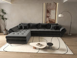 Colțar extensibil dumonde cu ladă de depozitare si sezut confortabil din spuma HR, Loana XL Ambience Gri 335x185 cm Fabrica