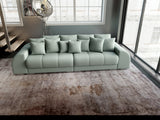 Canapea extensibilă dumonde cu 2 lăzi de depozitare si sezut confortabil din spuma HR, Big Sofa Verona Enjoy Lux Mint 310x100 cm Fabrica
