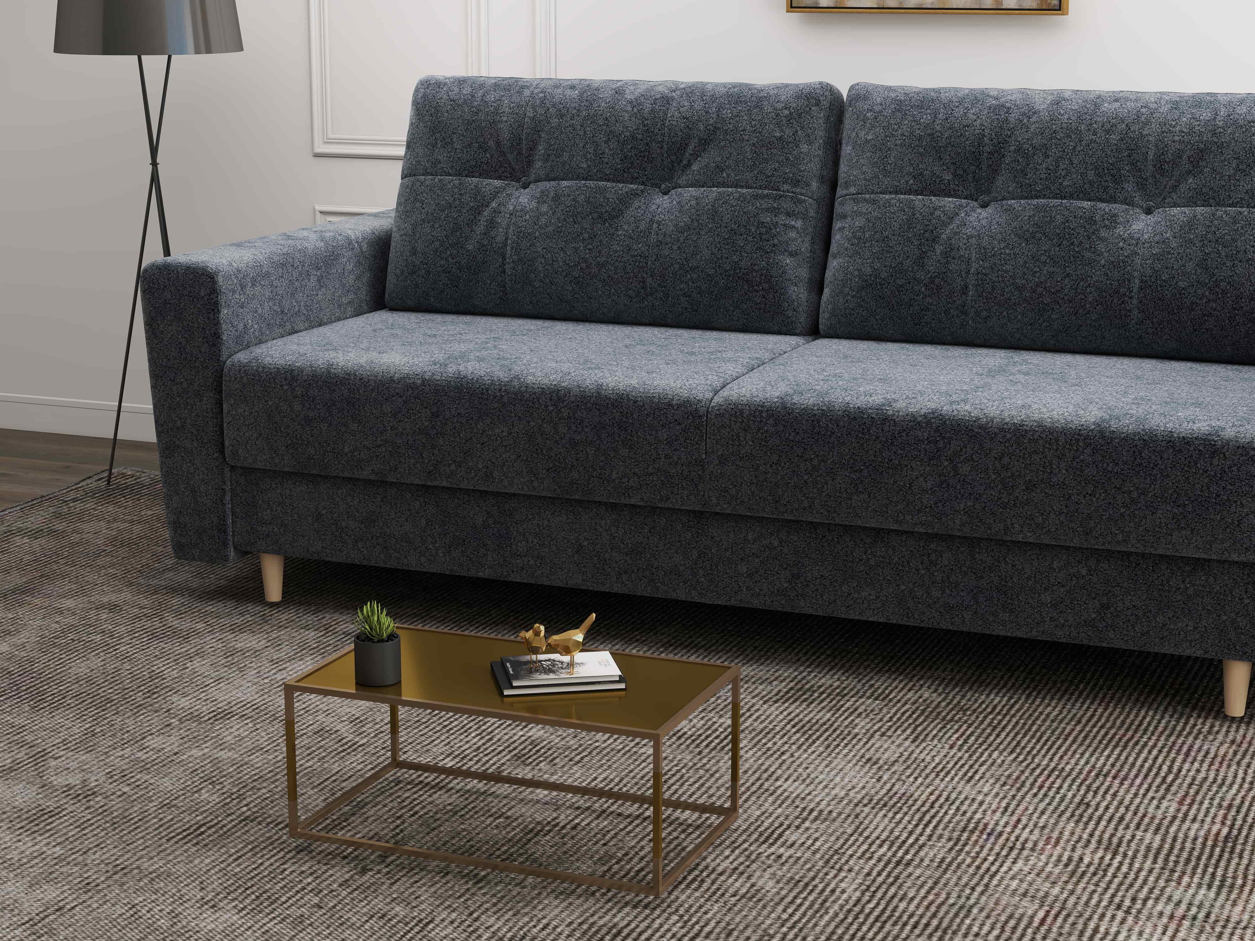 Canapea extensibilă dumonde cu ladă de depozitare si sezut confortabil din spuma HR, Summer Euphoria Gri Grafit 225x100 cm