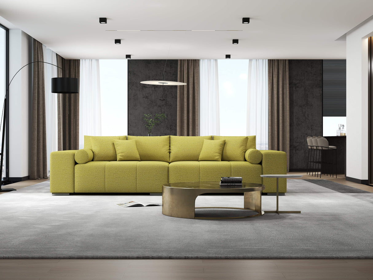Canapea extensibilă dumonde cu ladă de depozitare si sezut confortabil din spuma HR, Marbela Green Lux XXL 295x100 cm Fabrica