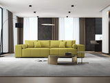Canapea extensibilă dumonde cu ladă de depozitare si sezut confortabil din spuma HR, Marbela Green Lux XXL 295x100 cm Fabrica
