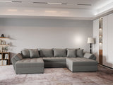 Colțar extensibil dumonde cu ladă de depozitare si sezut confortabil din spuma HR, Loana Royal Gri U 355x185 cm Fabrica