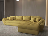 Colțar extensibil dumonde cu ladă de depozitare si sezut confortabil din spuma HR, Loana XL Enjoy Melon II 335x185 cm Fabrica