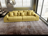 Canapea extensibilă dumonde cu 2 lăzi de depozitare si sezut confortabil din spuma HR, Big Sofa Verona Enjoy Lux Melon 310x100 cm Fabrica