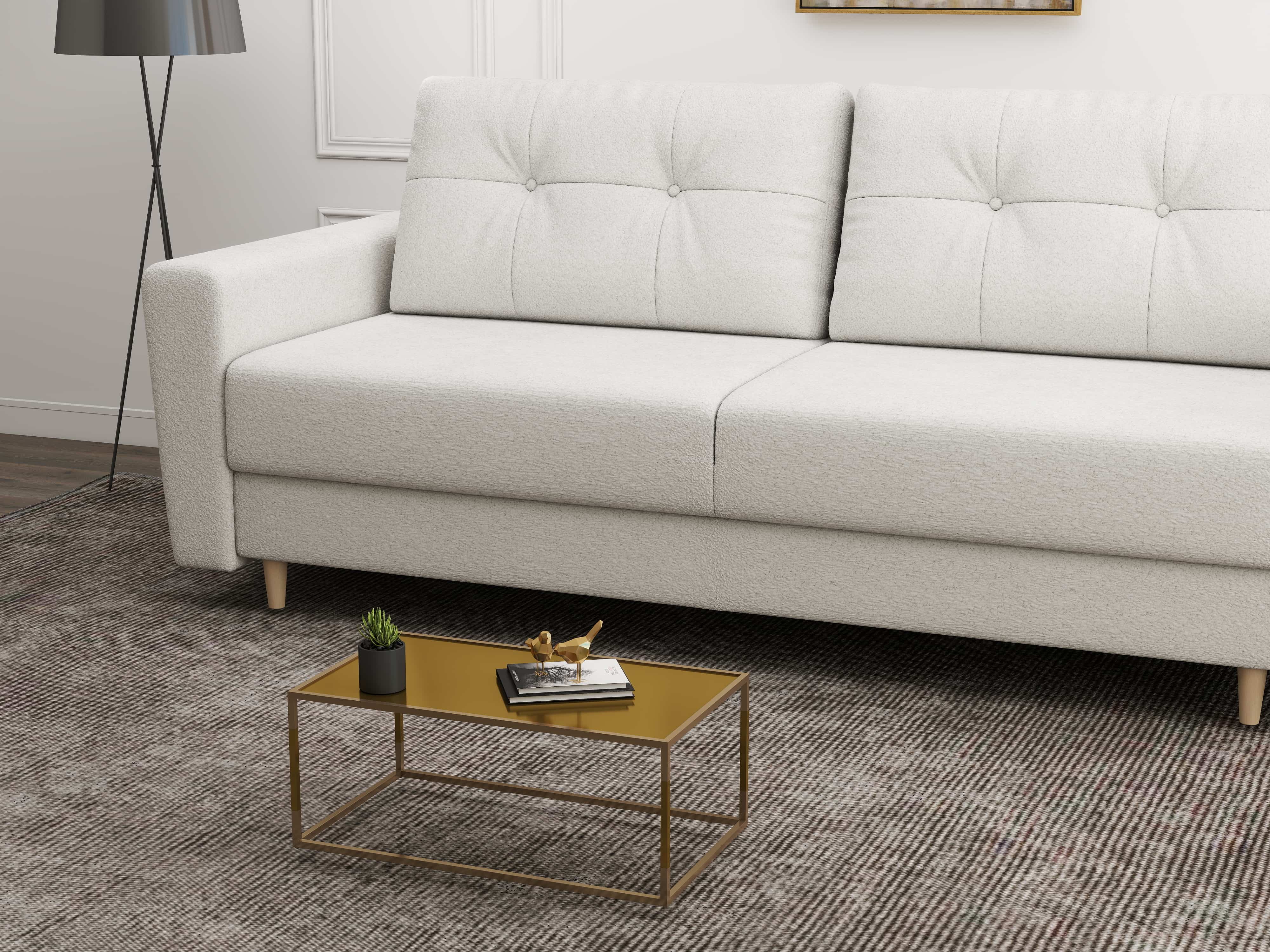 Canapea extensibilă dumonde cu ladă de depozitare si sezut confortabil din spuma HR, Summer Euphoria Alb 225x100 cm