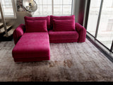 Colțar extensibil dumonde cu ladă de depozitare si sezut confortabil din spuma HR, Denver Zoom Rosu 275x185 cm Fabrica