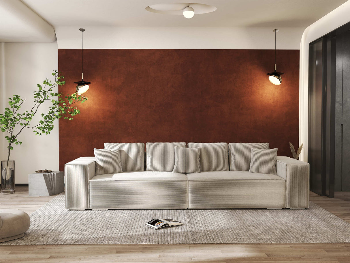 Canapea extensibilă dumonde cu ladă de depozitare si sezut confortabil din spuma HR, Dream Zoom Gri 310x100 cm Fabrica