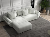 Colțar extensibil dumonde cu ladă de depozitare si sezut confortabil din spuma HR, Berlin Ambience Alb 280x185 cm Fabrica