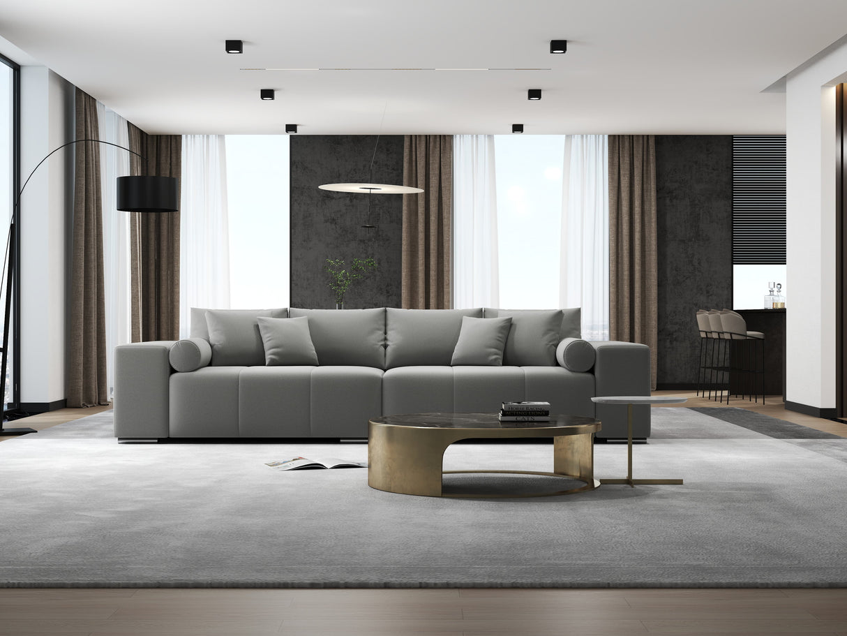 Canapea extensibilă dumonde cu ladă de depozitare si sezut confortabil din spuma HR, Marbela Royal Gri XXL 295x100 cm fabrica