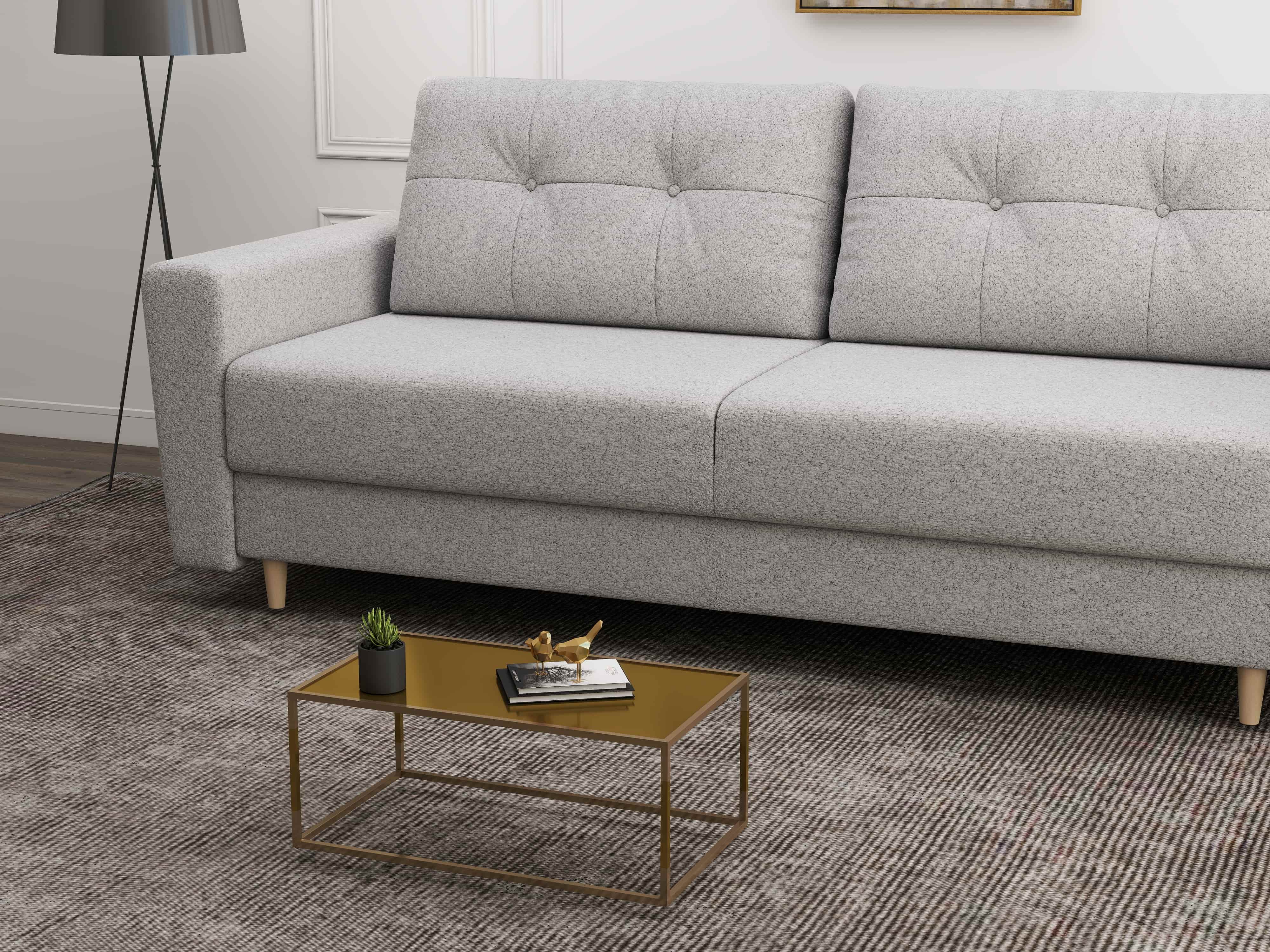 Canapea extensibilă dumonde cu ladă de depozitare si sezut confortabil din spuma HR, Summer Euphoria Gri 225x100 cm