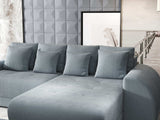 Colțar extensibil dumonde cu ladă de depozitare si sezut confortabil din spuma HR, Verona Zoom Gri Mint II 290x185 cm Fabrica