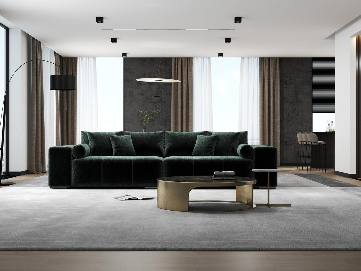 Canapea extensibilă dumonde cu ladă de depozitare si sezut confortabil din spuma HR, Marbela Euphoria Green XXL 295x100 cm fabrica