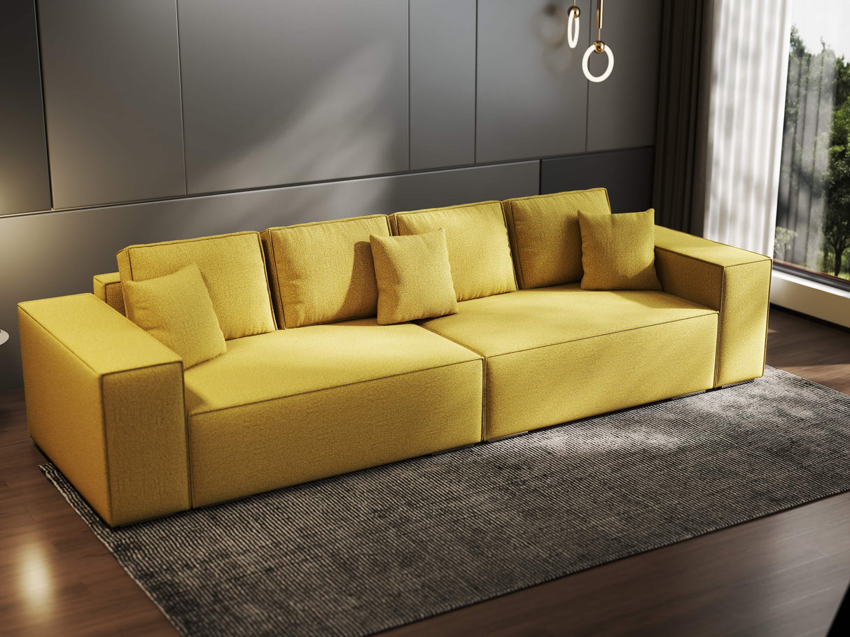 Canapea extensibilă dumonde cu ladă de depozitare si sezut confortabil din spuma HR, Dream Enjoy Melon 310x100 cm Fabrica