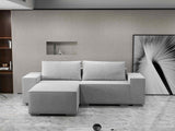 Colțar extensibil dumonde cu ladă de depozitare si sezut confortabil din spuma HR, Dream Euphoria Gri 290x185 cm Fabrica