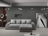 Colțar extensibil dumonde cu ladă de depozitare si sezut confortabil din spuma HR, Verona Enjoy Gri II 290x185 cm Fabrica
