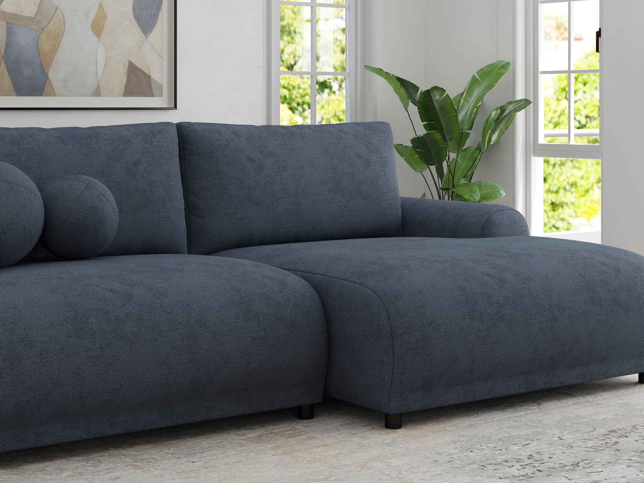 Colțar extensibil dumonde cu ladă de depozitare și șezut confortabil din spumă HR, Carlo Enjoy Antracit 240x145 cm II