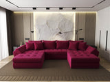 Colțar extensibil dumonde cu ladă de depozitare si sezut confortabil din spuma HR, Loana U Bordeaux Zoom 355x185 cm Fabrica