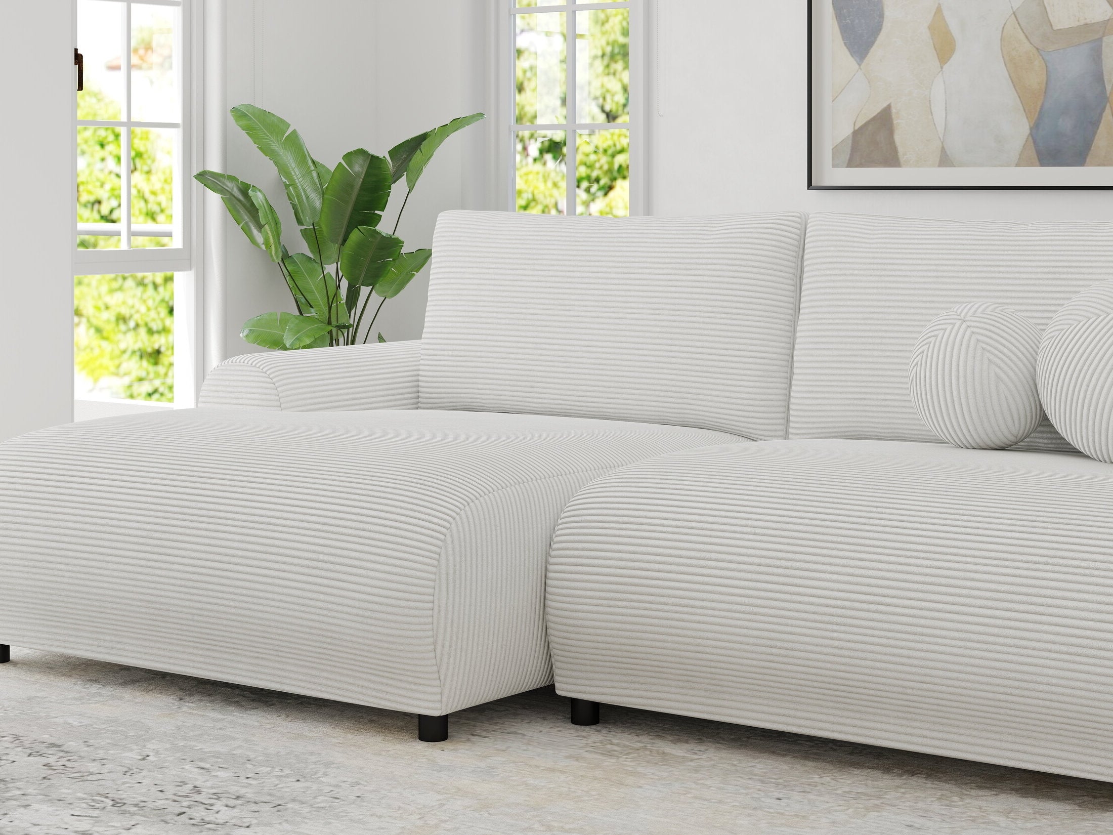 Colțar extensibil dumonde cu ladă de depozitare și șezut confortabil din spumă HR, Carlo Zoom Gri 240x145 cm