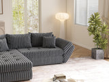 Colțar extensibil dumonde cu ladă de depozitare si sezut confortabil din spuma HR, Loana Gri Ambience 270x185 cm Fabrica