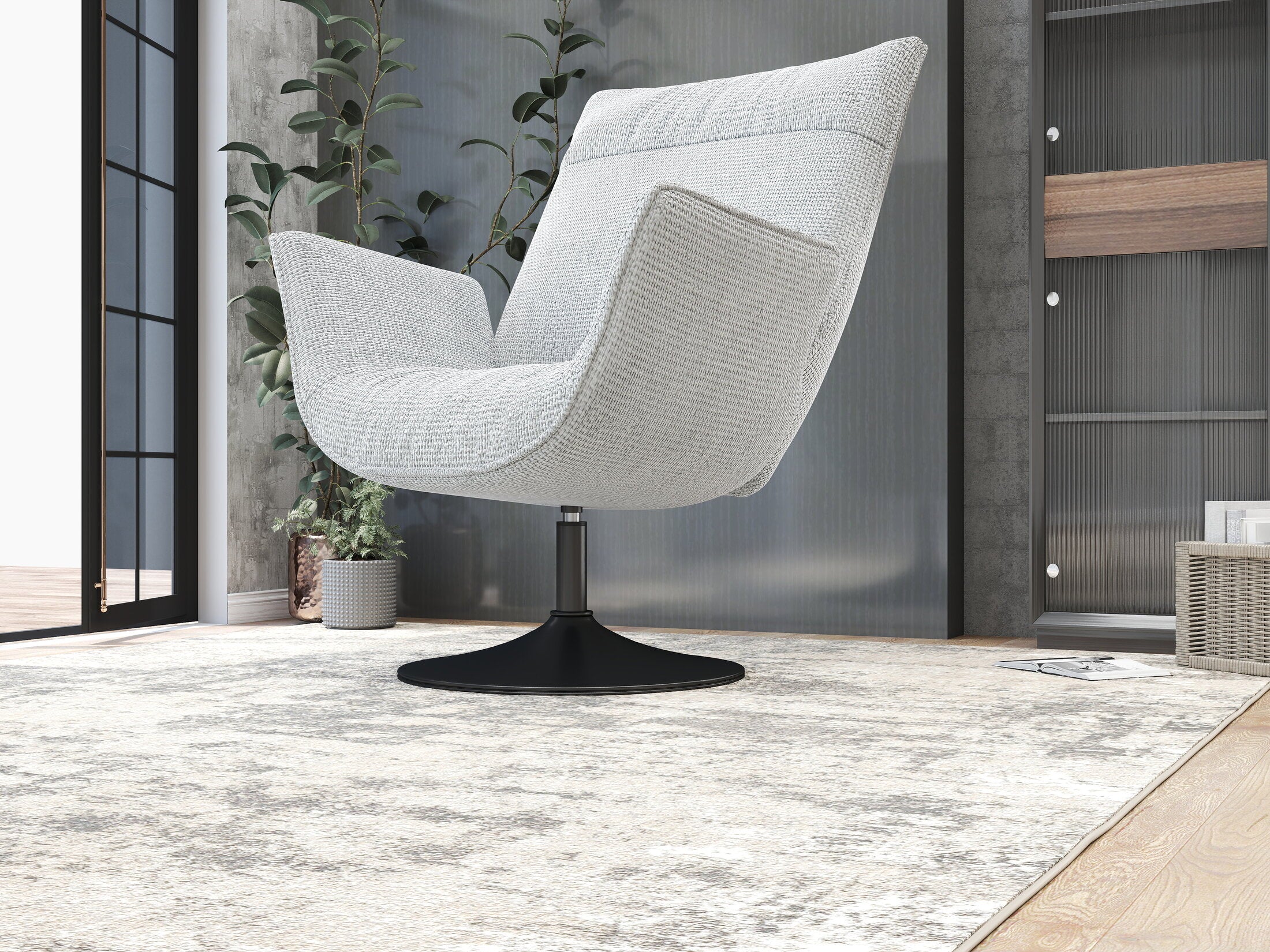 Fotoliu dumonde tapitat Alb modern Kairo 75x83cm