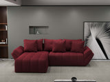 Colțar extensibil dumonde cu ladă de depozitare si sezut confortabil din spuma HR, Berlin Enjoy Rosu 280x185 cm Fabrica