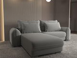 Colțar extensibil dumonde cu ladă de depozitare si sezut confortabil din spuma HR, Denver Royal Gri 275x185 cm Fabrica