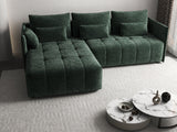 Colțar extensibil dumonde cu ladă de depozitare si sezut confortabil din spuma HR, Malta Euphoria Green II 235x185 cm
