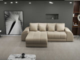 Colțar extensibil dumonde cu ladă de depozitare si sezut confortabil din spuma HR, Verona Enjoy Beige 290x185 cm Fabrica