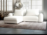 Colțar extensibil dumonde cu ladă de depozitare si sezut confortabil din spuma HR, Denver Euphoria Alb 275x185 cm Fabrica