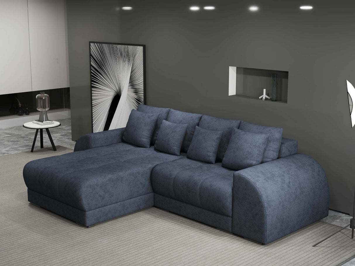 Colțar extensibil dumonde cu ladă de depozitare si sezut confortabil din spuma HR, Verona Enjoy Gri Antracit 290x185 cm Fabrica