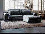 Colțar extensibil dumonde cu ladă de depozitare si sezut confortabil din spuma HR, Denver Euphoria Gri Grafit 275x185 cm II Fabrica
