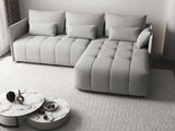 Colțar extensibil dumonde cu ladă de depozitare si sezut confortabil din spuma HR, Malta Euphoria Grey 235x185 cm