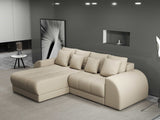 Colțar extensibil dumonde cu ladă de depozitare si sezut confortabil din spuma HR, Verona Enjoy Beige 290x185 cm Fabrica