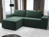 Colțar extensibil dumonde cu ladă de depozitare si sezut confortabil din spuma HR, Dream Ambience Verde 290x185 cm Fabrica