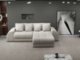 Colțar extensibil dumonde cu ladă de depozitare si sezut confortabil din spuma HR, Verona Enjoy Bej II 290x185 cm Fabrica