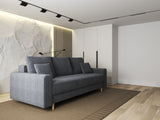 Canapea extensibilă dumonde cu ladă de depozitare si sezut confortabil din spuma HR, Kronos Ambience Gri 210x100 cm fabrica