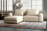 Colțar extensibil dumonde cu ladă de depozitare si sezut confortabil din spuma HR, Denver Enjoy Beige 275x185 cm Fabrica