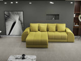 Colțar extensibil dumonde cu ladă de depozitare si sezut confortabil din spuma HR, Verona Enjoy Verde 290x185 cm Fabrica