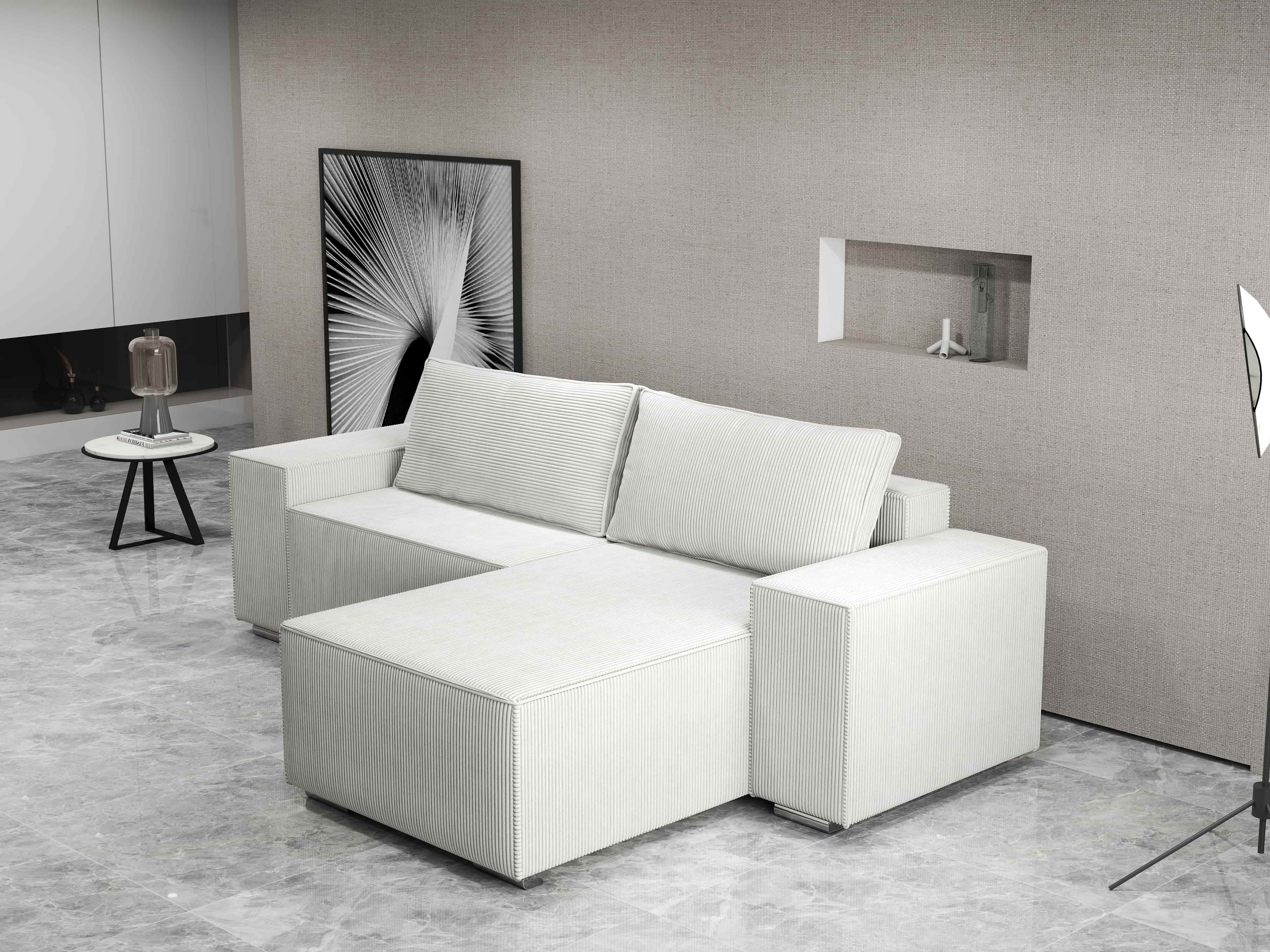 Colțar extensibil dumonde cu ladă de depozitare si sezut confortabil din spuma HR, Dream Zoom Crem 290x185 cm II Fabrica
