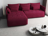 Colțar extensibil dumonde cu ladă de depozitare si sezut confortabil din spuma HR, Malta Zoom Red 235x185 cm